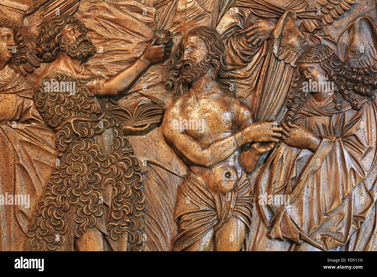 The Baptism of Christ. Museum of Art and Archaeology Senlis. Stock Photo