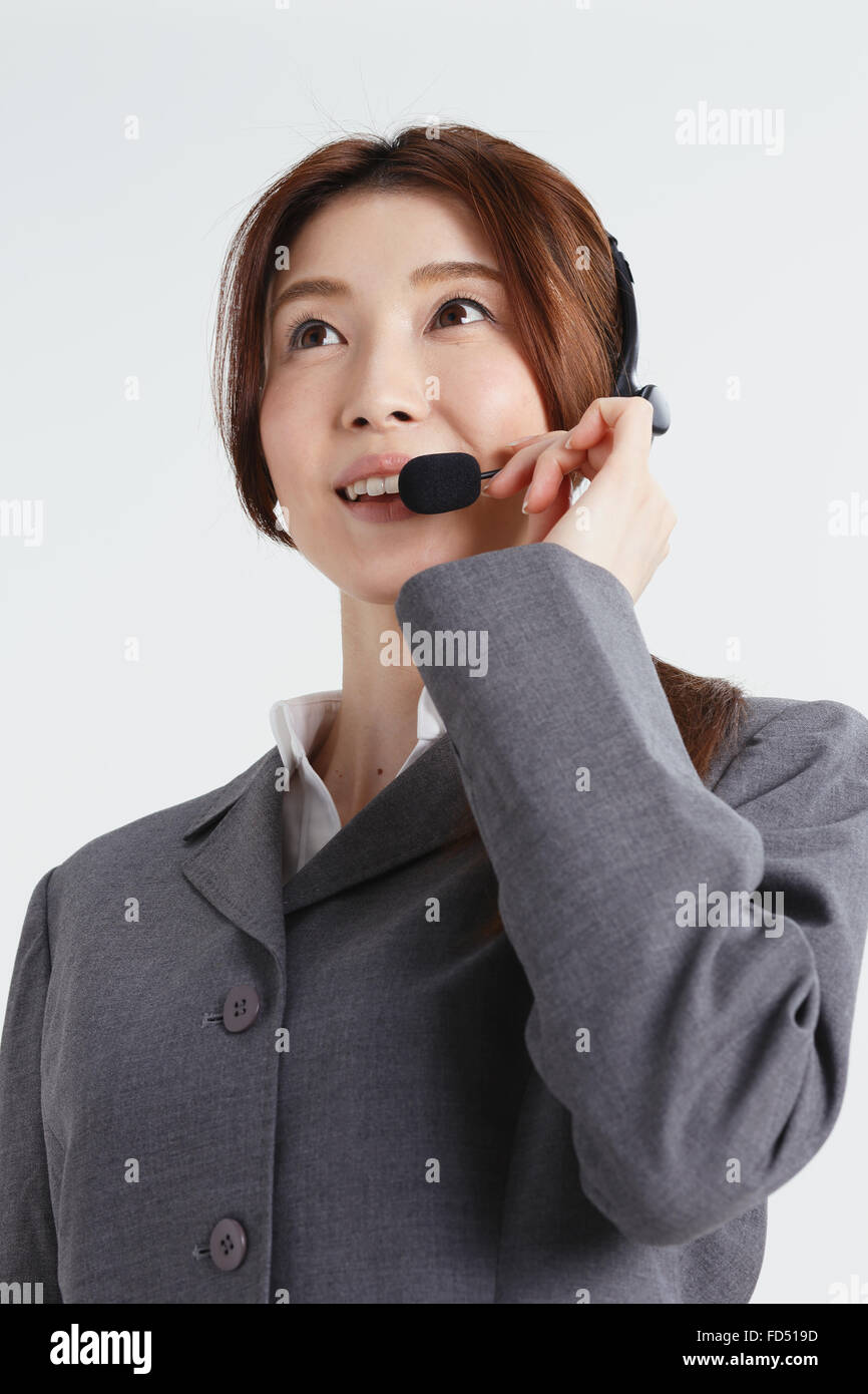 Attractive Japanese office worker Stock Photo Alamy
