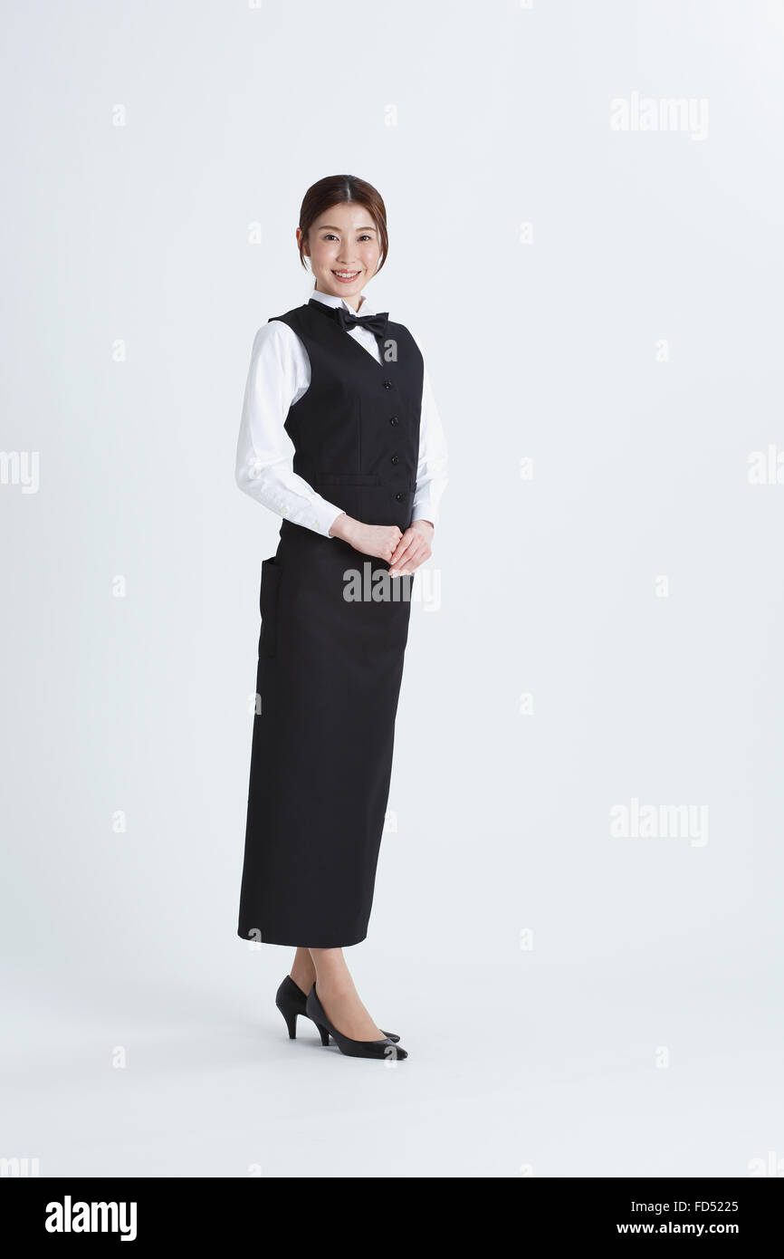 Attractive Japanese sommelier Stock Photo