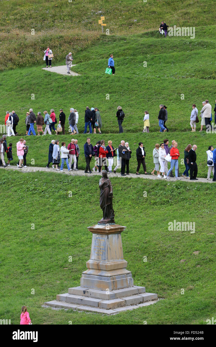 St. Philomena statue. Procession. Holy mass on the solemnity of the