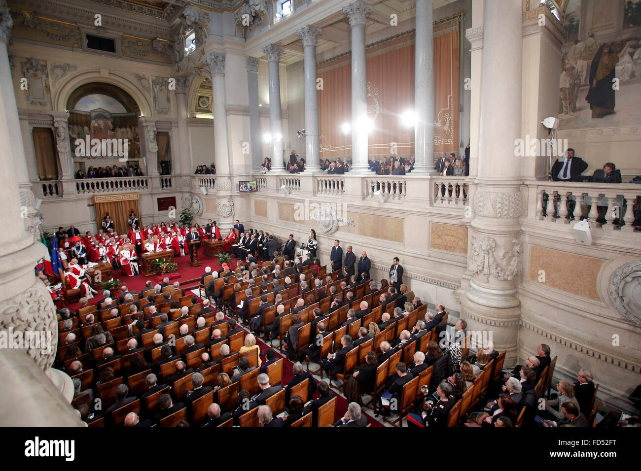 Rome, Italy. 28th Jan, 2016. View of the Hall Rome 28th January 2016 Justice Palace. Opening of the judicial year at the Court of Cassation. Credit:  Samantha Zucchi/Insidefoto/Alamy Live News Stock Photo