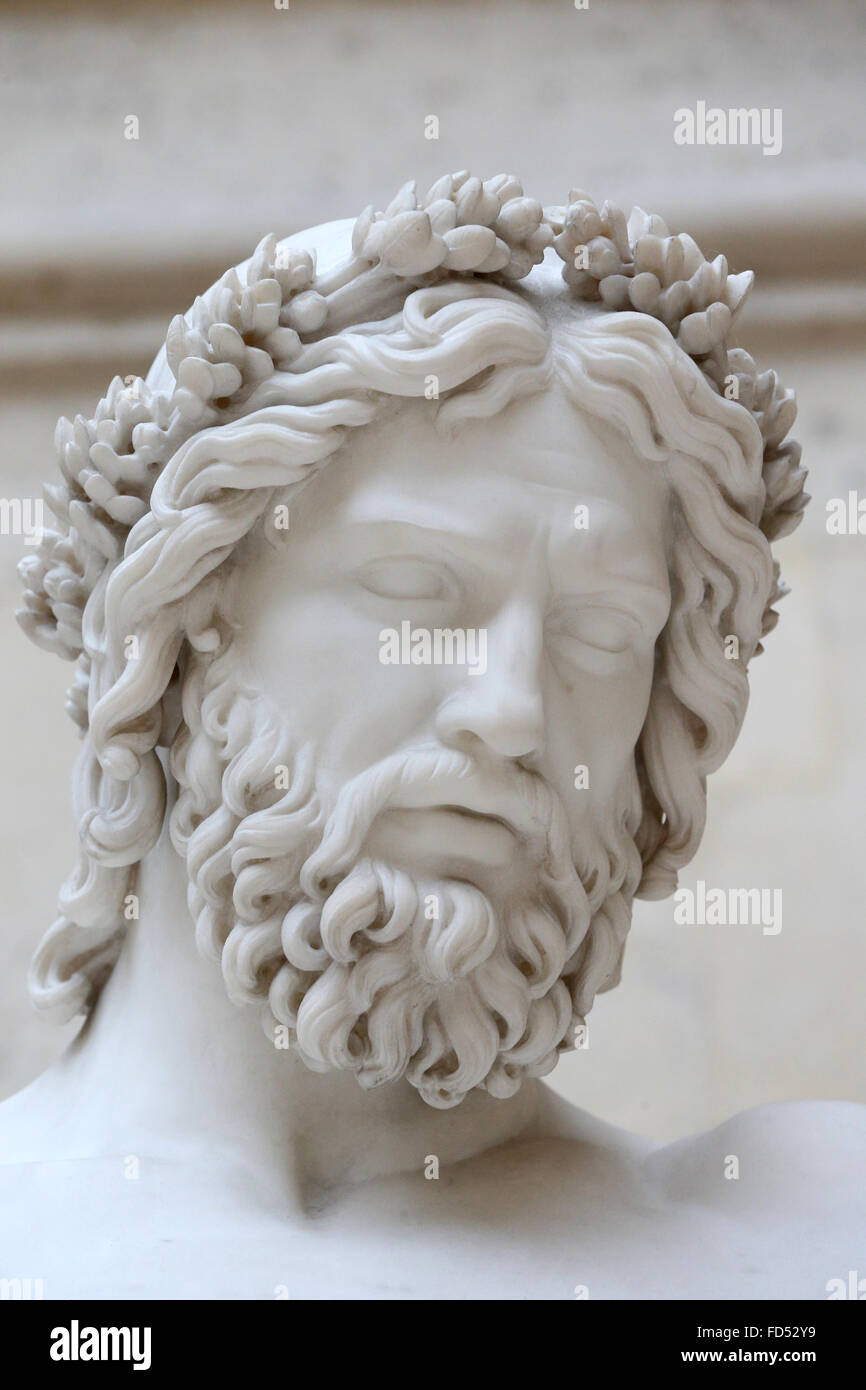 Cour Marly. Sculpture room inside the Louvre Museum. Aristee, god of