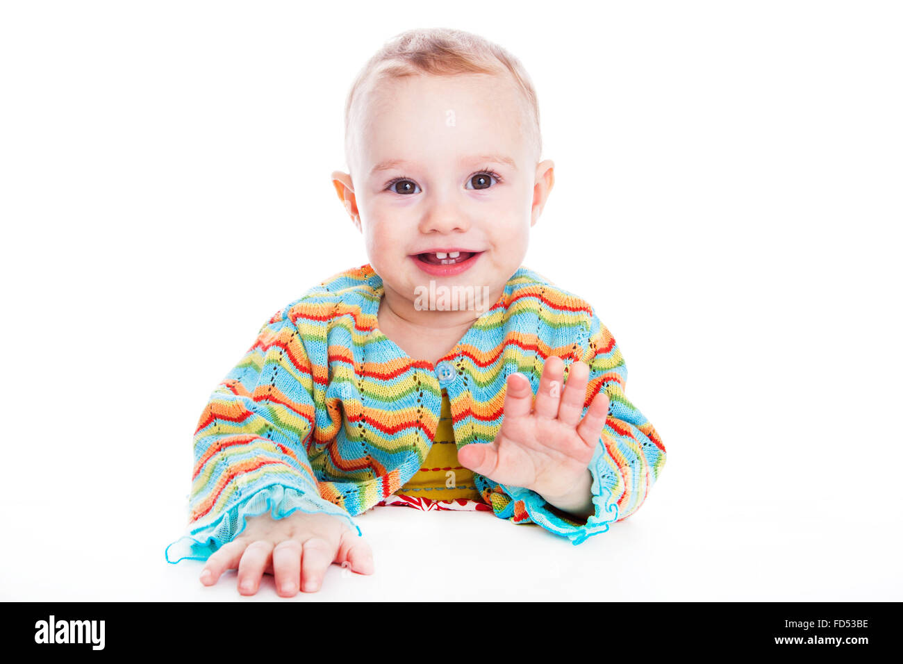 Cute baby girl smiling Stock Photo