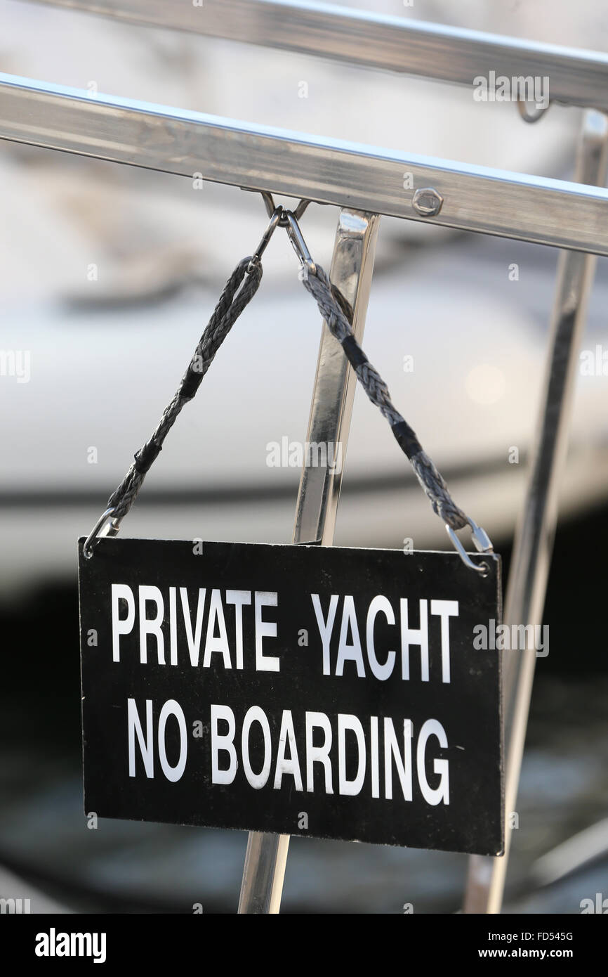 Saint Tropez, old harbor. Luxury yacht docked in marina. Stock Photo