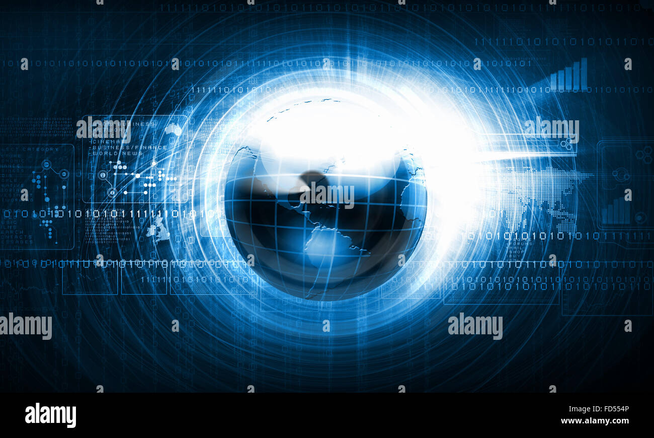Background digital image with binary code. Technology concept Stock ...