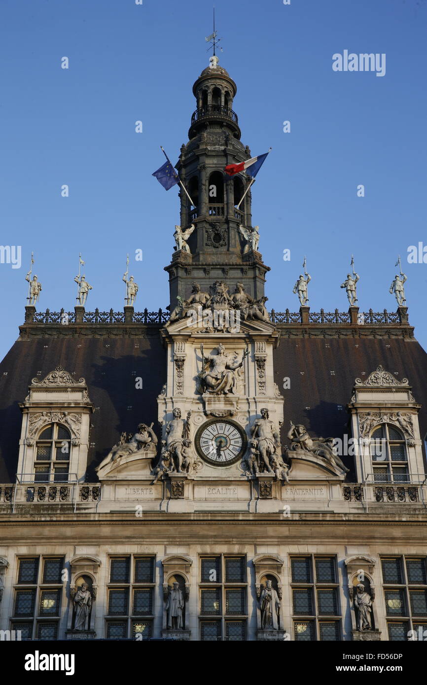Paris city hall Stock Photo - Alamy