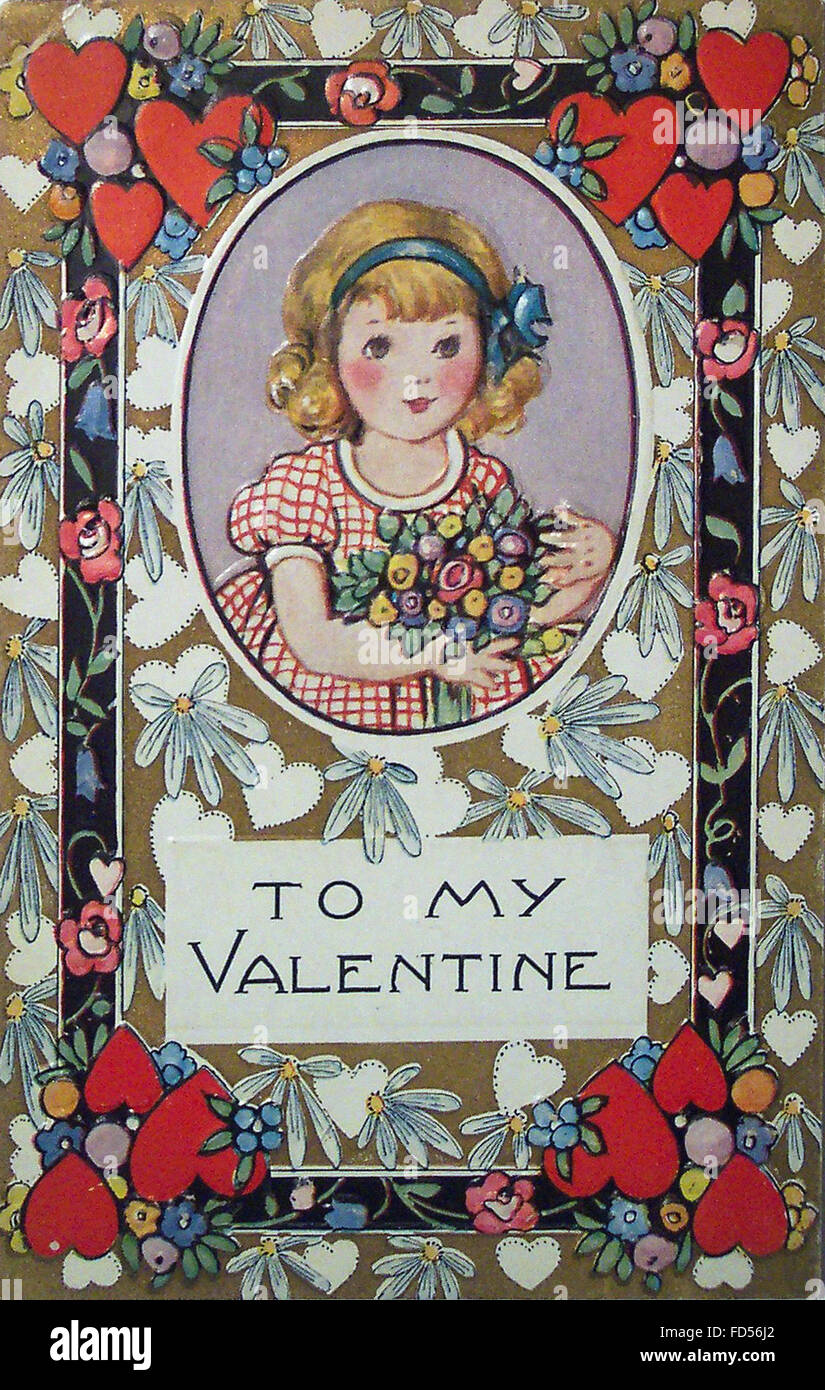 Valentine card vintage hi-res stock photography and images - Alamy