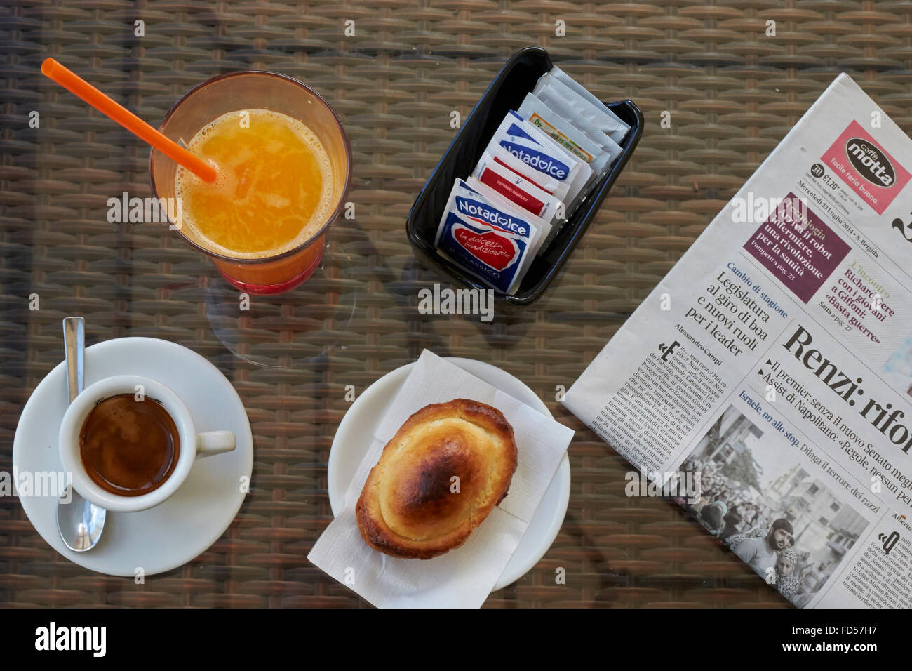Italian breakfast. Stock Photo