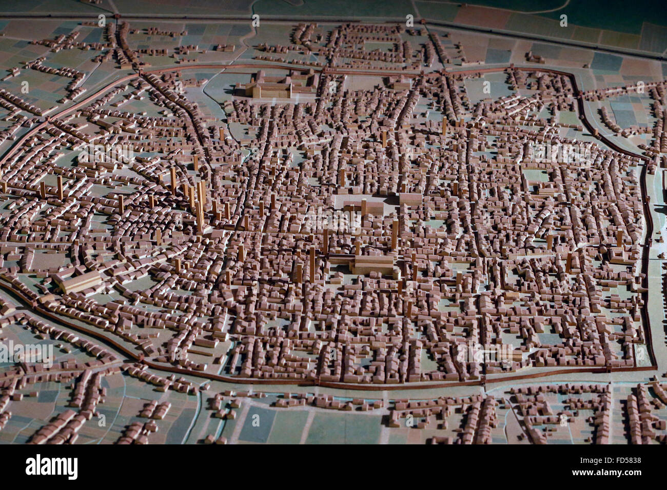 Medieval museum, Bologna. Model of Bologna city in the Middle Ages