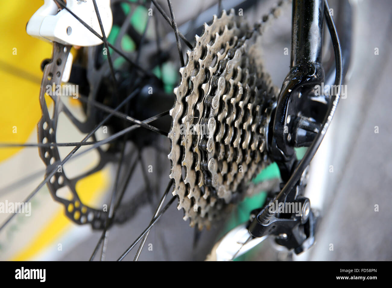 Mountain bike. Derailleur gear Stock Photo Alamy