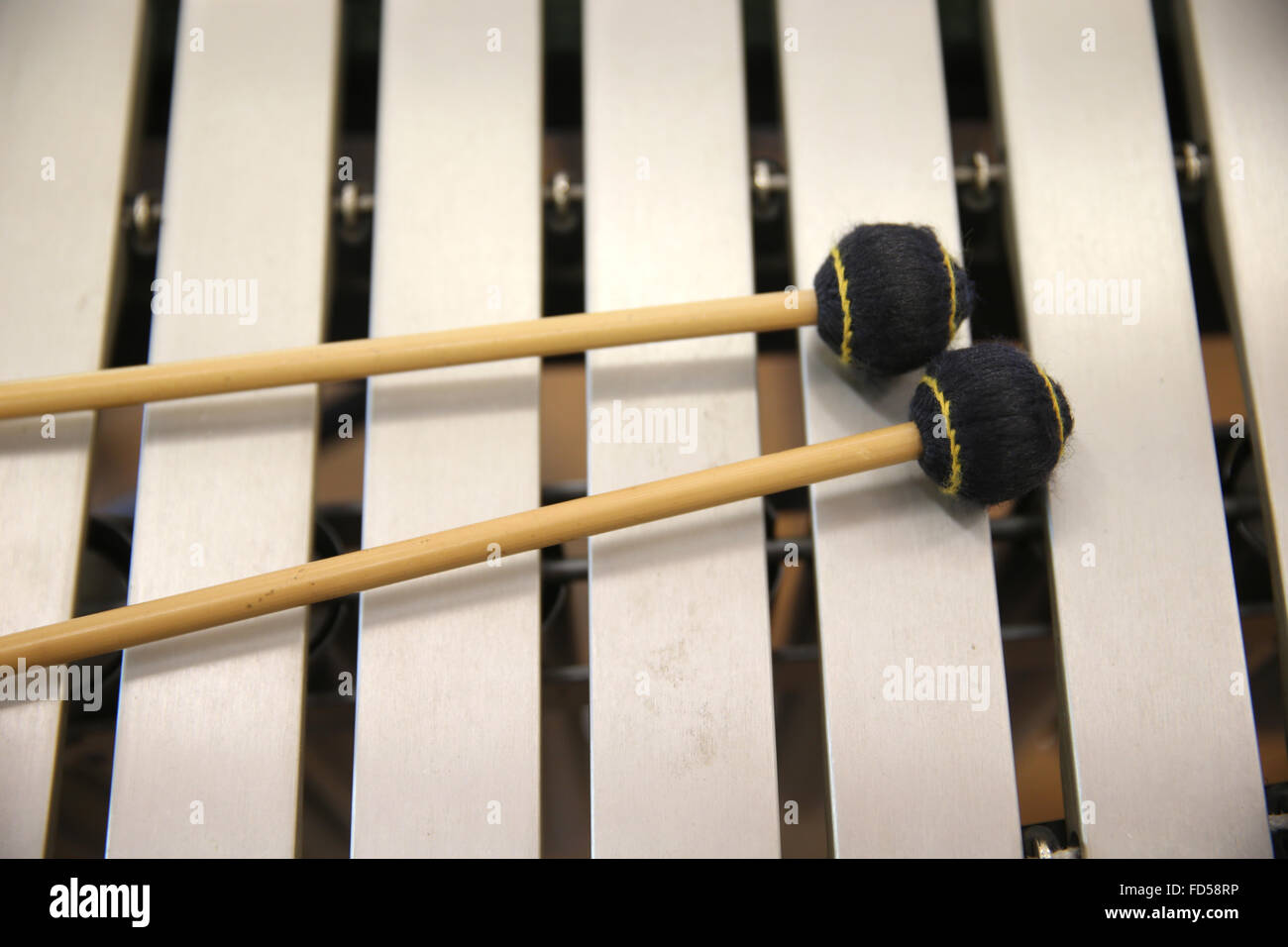 Xylophone with a pair of mallets Stock Photo Alamy