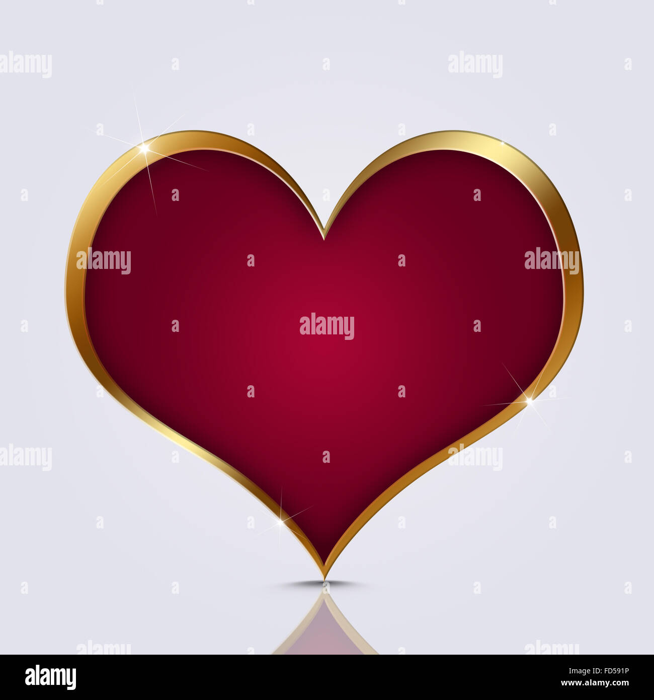 abstract valentine red background on white background Stock Photo