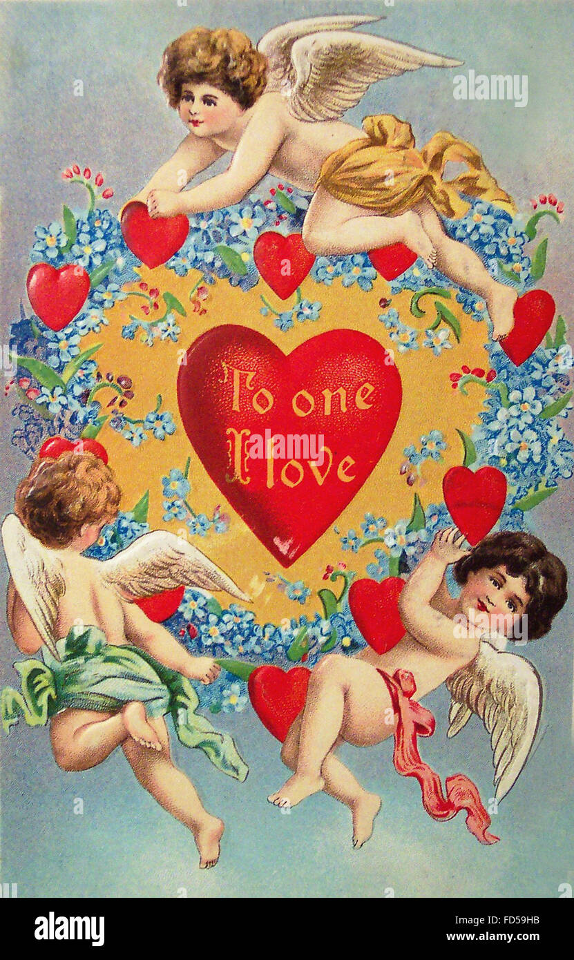 Vintage Valentine Day Card Stock Photo