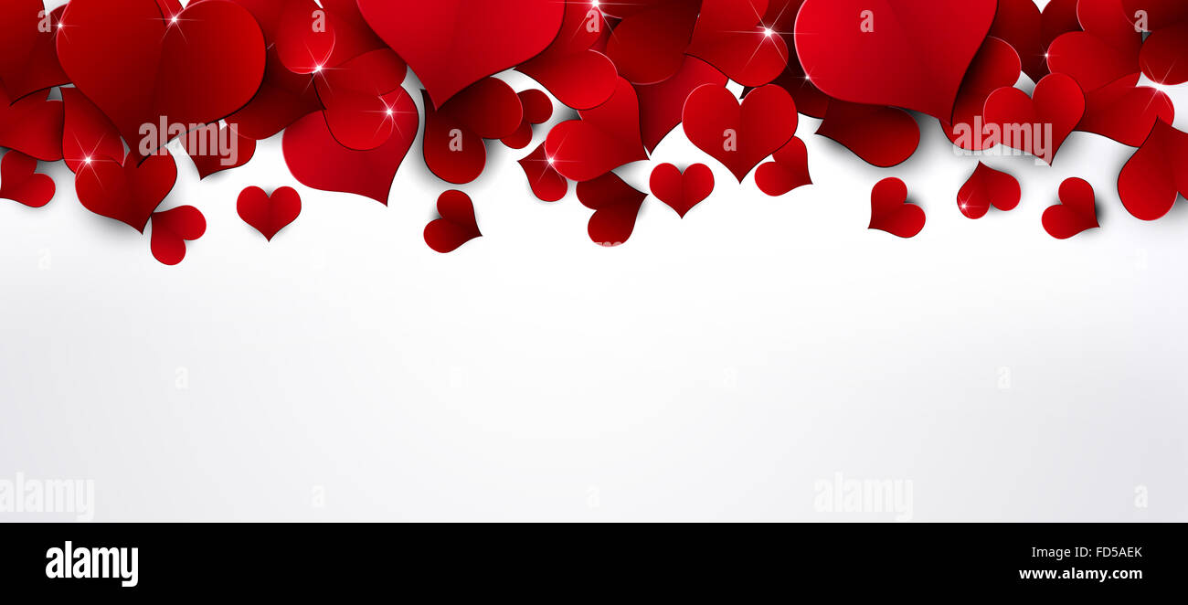 holiday red lovely hearts on white background Stock Photo - Alamy