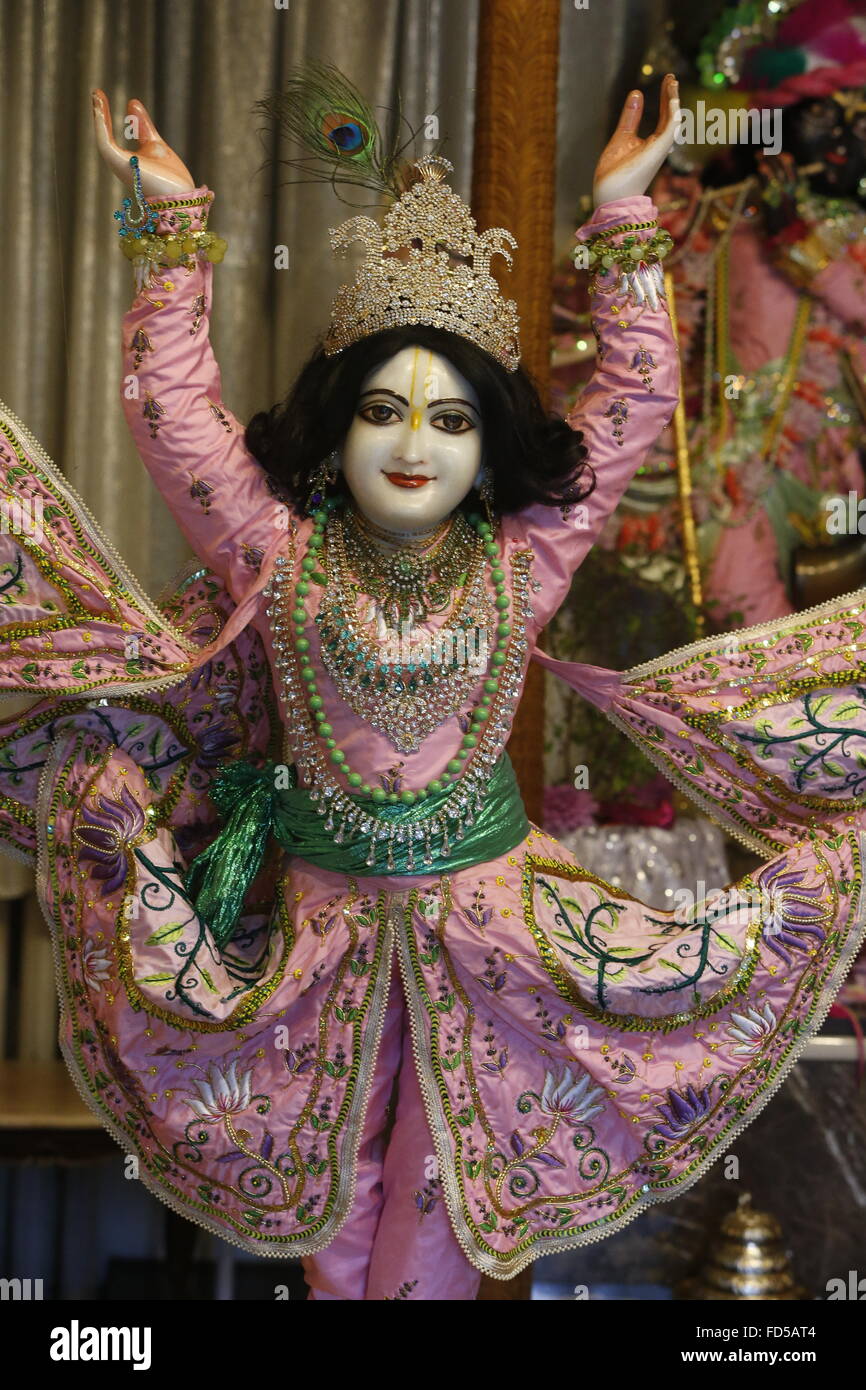Goverdan puja celebration at ISKCON Paris. Gaura or Nitai. Stock Photo