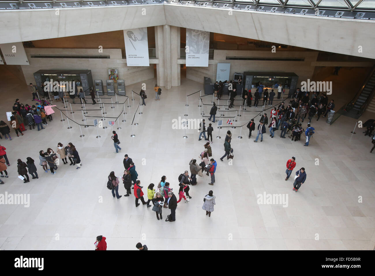 The Louvre Museum. Hall Napoleon. Visitors Stock Photo - Alamy