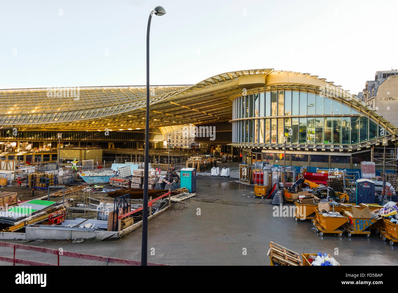 Remodeling project of Le Forum des Les Halles in the 1st arrondissement under construction, Paris, France. 2016 Stock Photo