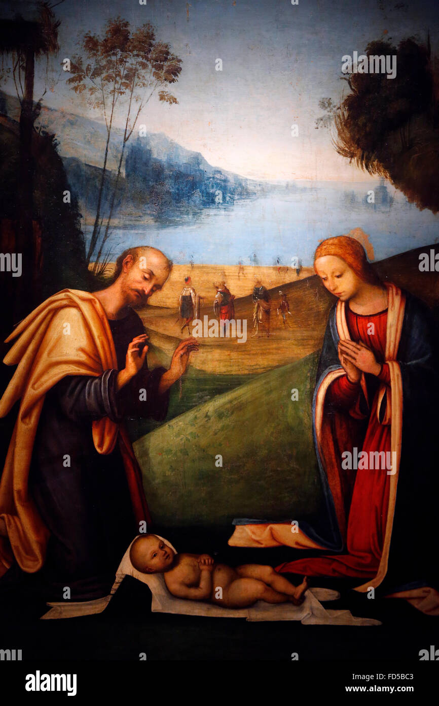 National Gallery, Bologna. Adoration of Jesus with the Magi in the