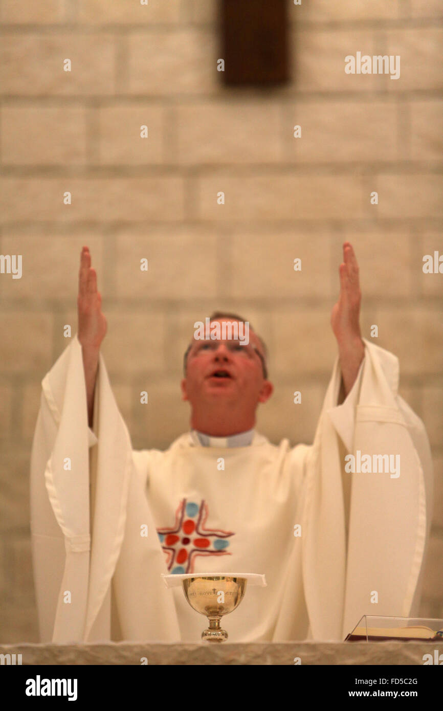 Catholic mass. Sisters of Nazareth Convent. Stock Photo