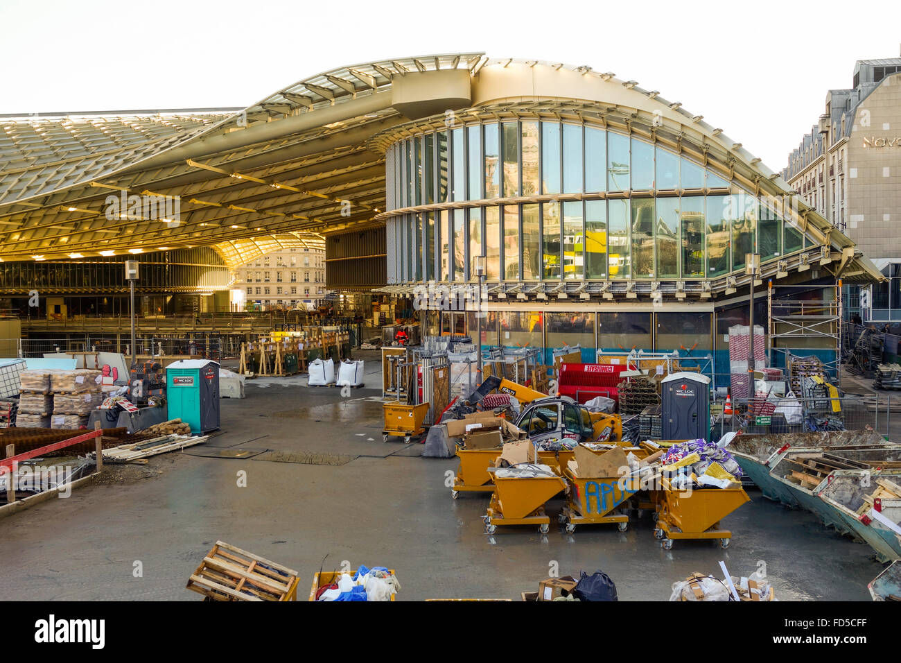 Remodeling project of Le Forum des Les Halles in the 1st arrondissement under construction, Paris, France. 2016 Stock Photo