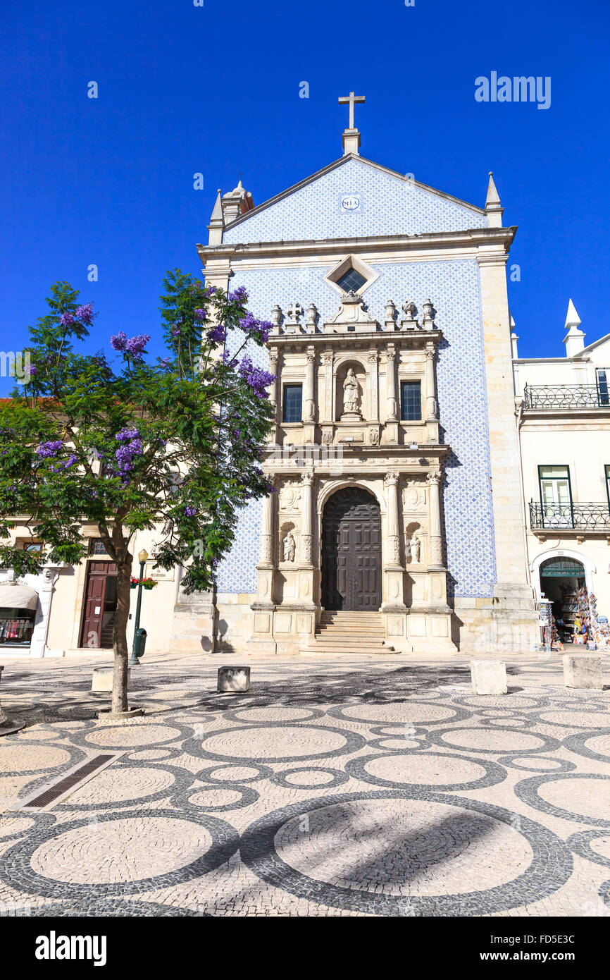 Igreja da Misericordia Church and wisteria tree. Aveiro, Portugal, Europe. Stock Photo