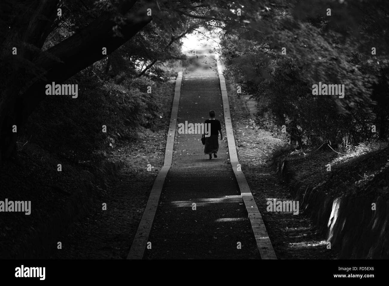 Woman only rear view Black and White Stock Photos & Images - Alamy