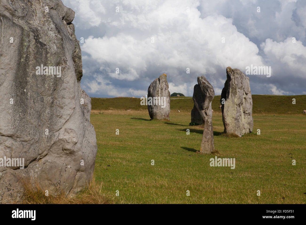 Stone circle in Avebury. It is the largest stone circle in the world ...