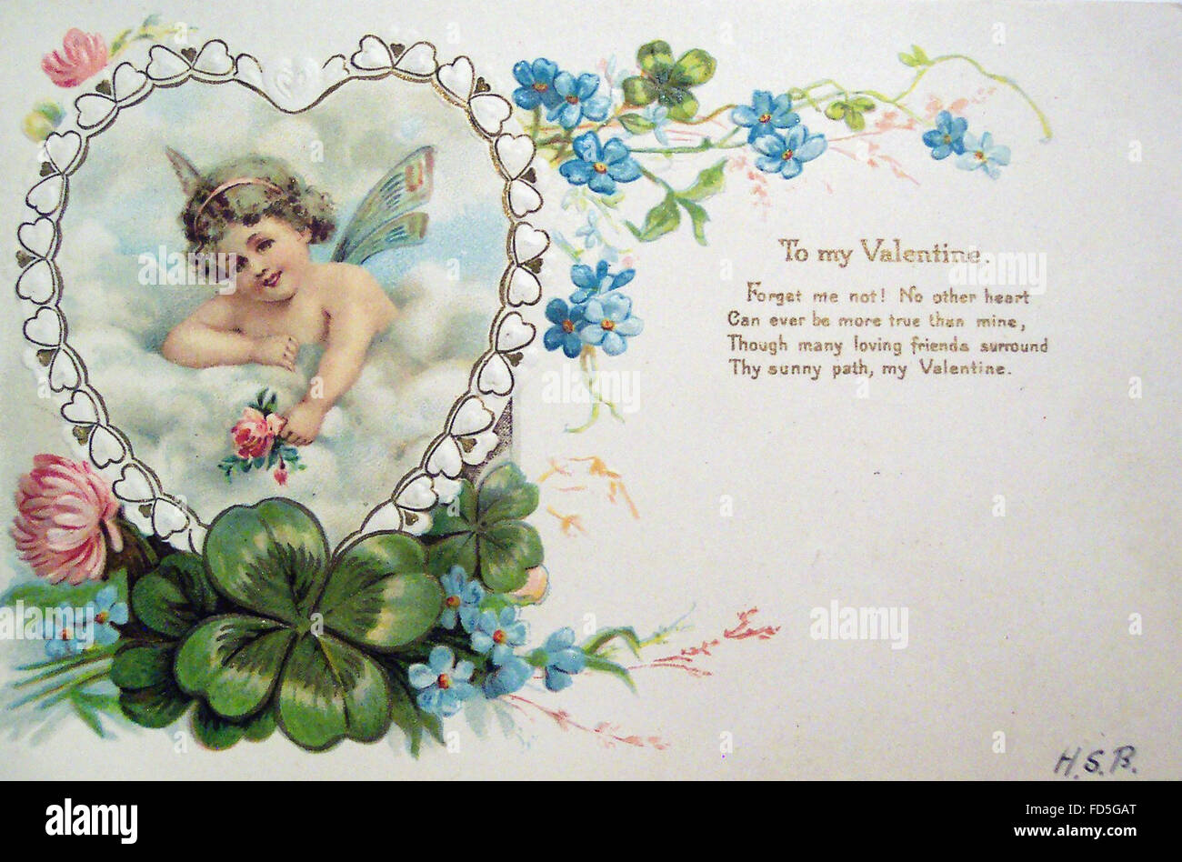 Vintage Valentine Day Card Stock Photo - Alamy