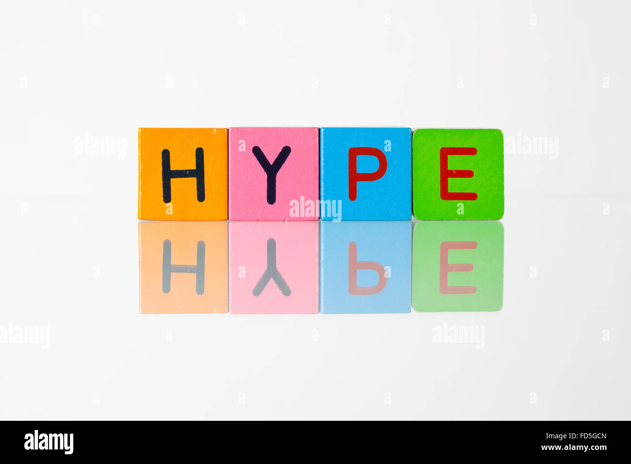 Hype - an inscription from children's wooden blocks Stock Photo - Alamy