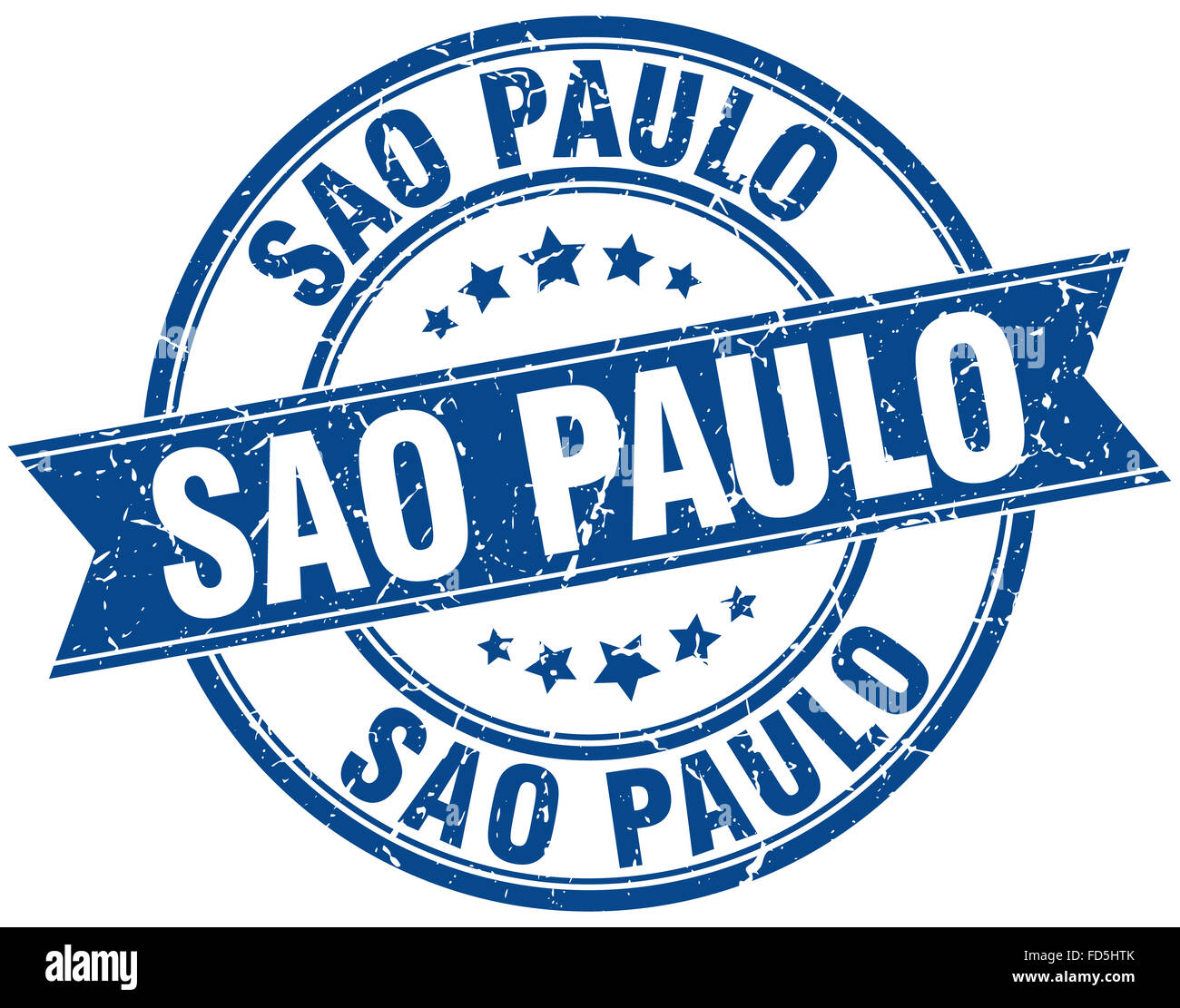 Sao Paulo blue round grunge vintage ribbon stamp Stock Photo - Alamy