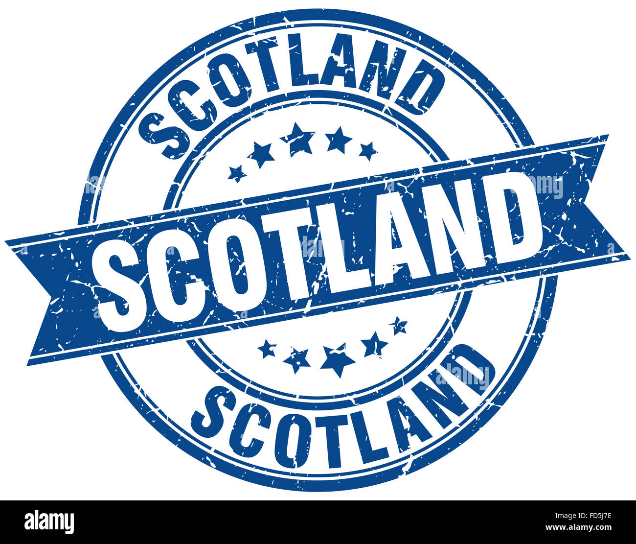 Scotland blue round grunge vintage ribbon stamp Stock Photo - Alamy