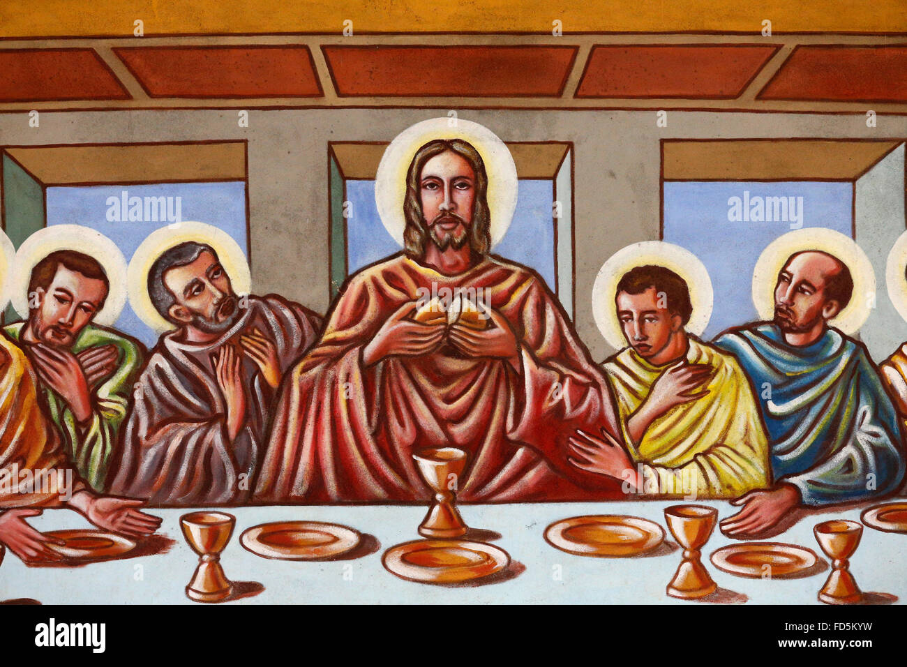 Painting. The Last Supper. Stock Photo