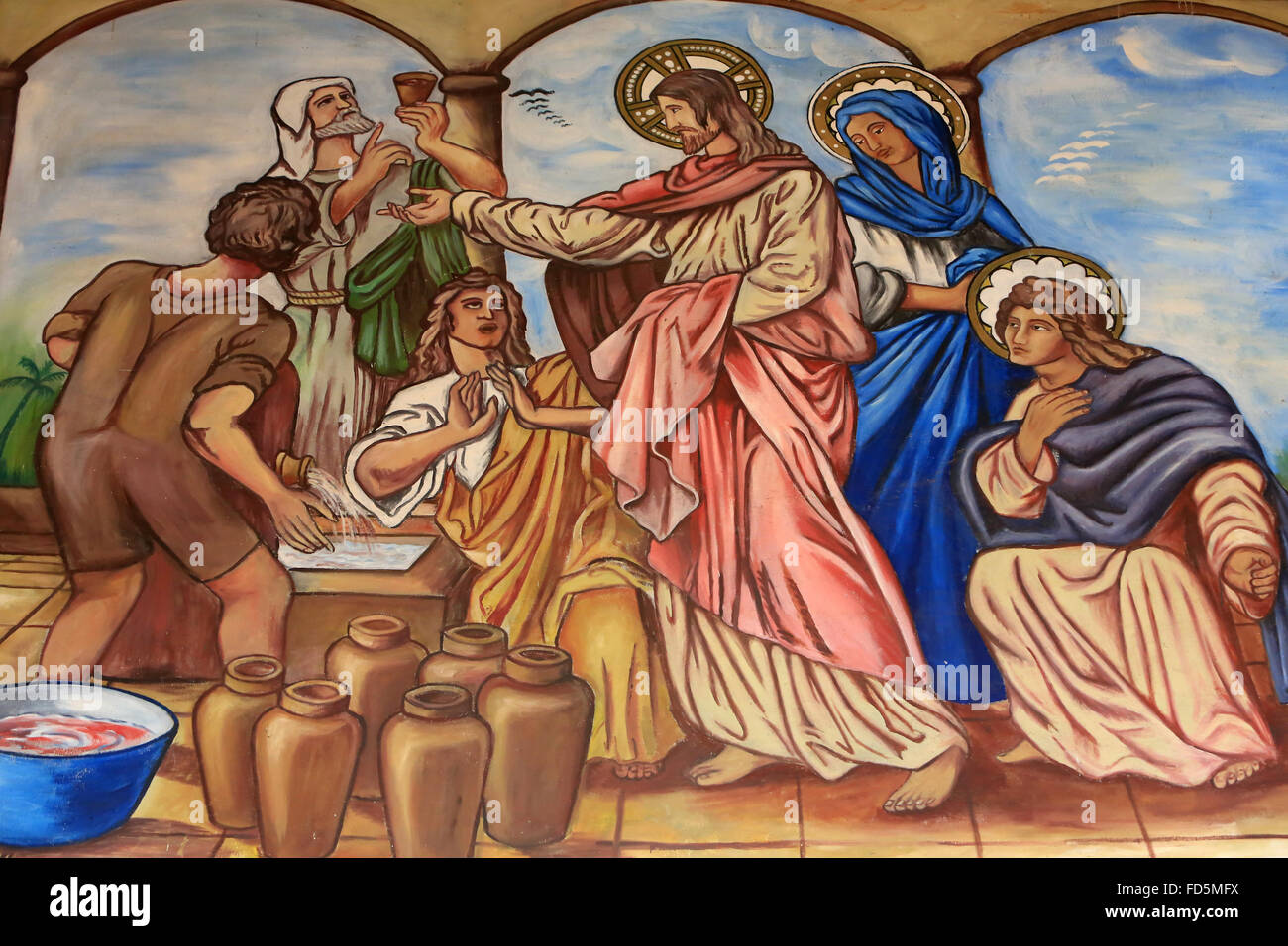 The miracle of the Wedding at Cana. St. Peter and Paul Cathedral. Stock Photo