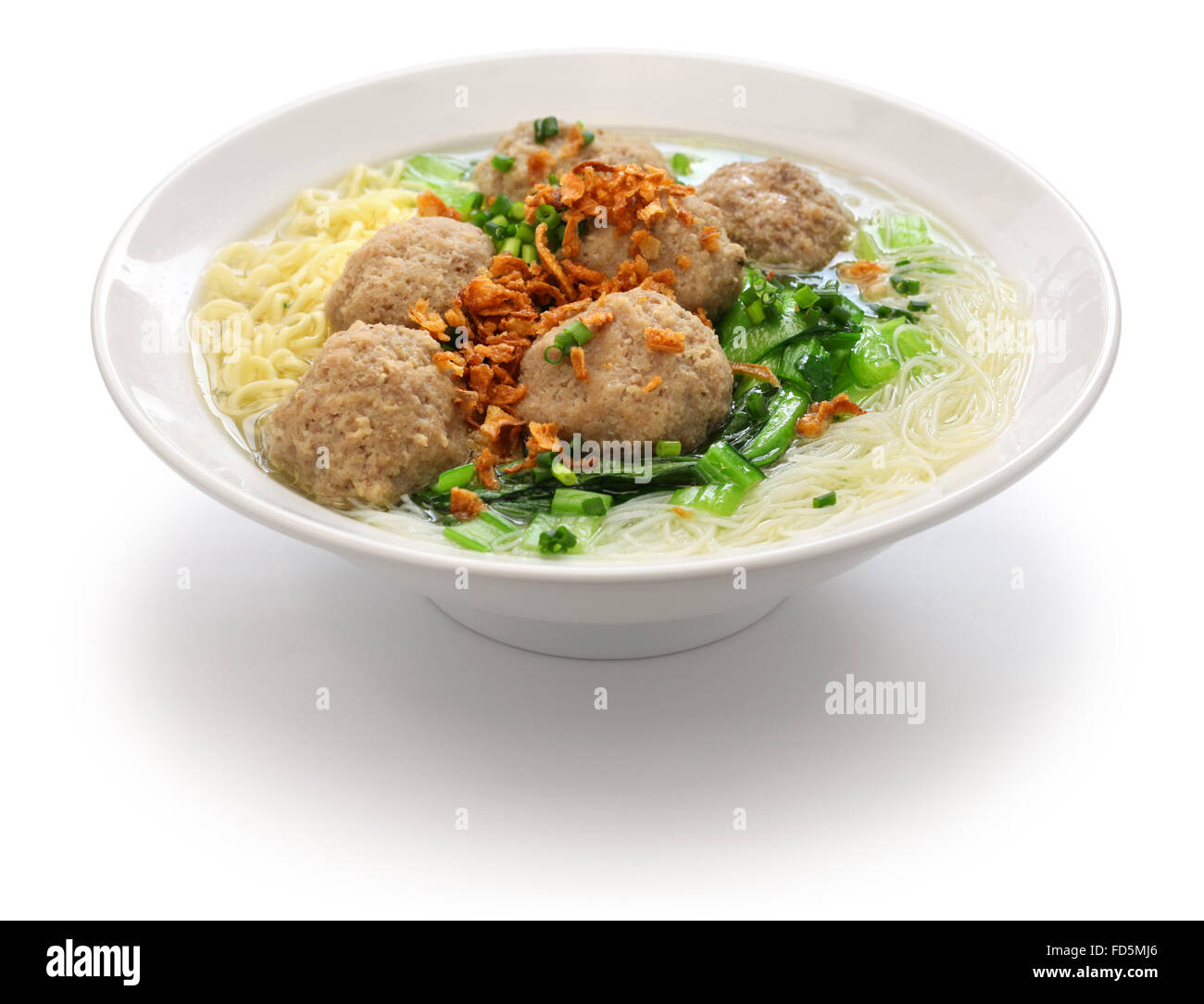 bakso, meatball soup with noodles, indonesian cuisine Stock Photo