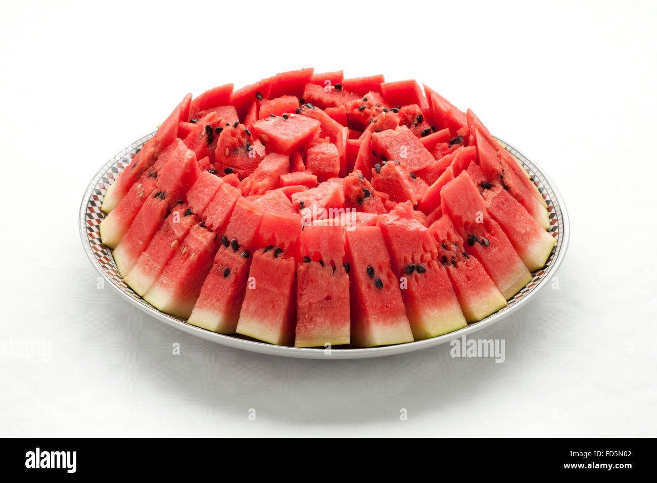 Fresh watermelon served in a Moroccan way like a cake Stock Photo