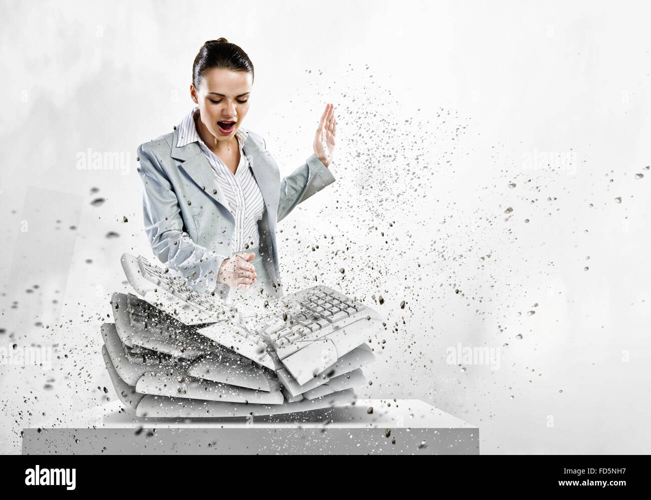 Woman breaking bricks hi-res stock photography and images - Alamy