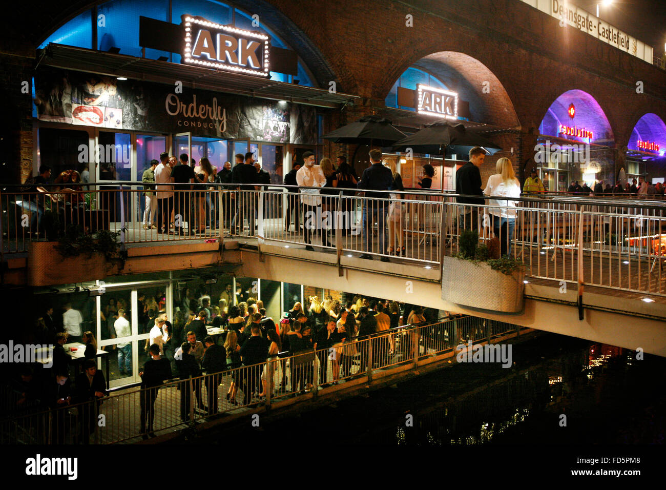 Manchester nightlife around Deansgate Lock, Manchester, UK Stock Photo ...