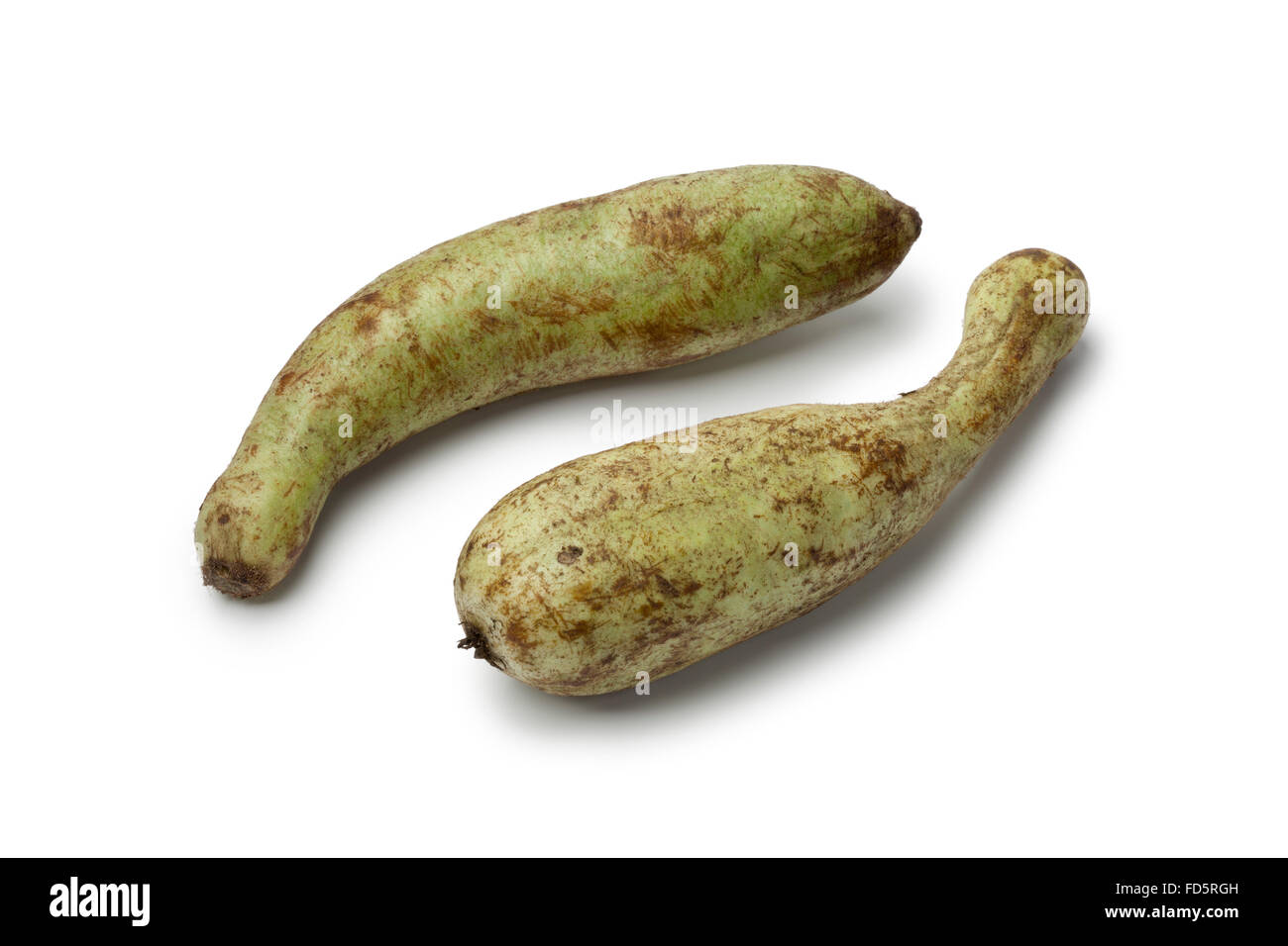 Fresh Moroccan zucchini on white background Stock Photo