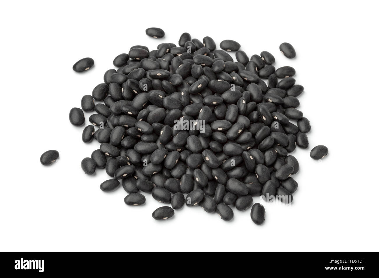 Dried black turtle beans on white background Stock Photo