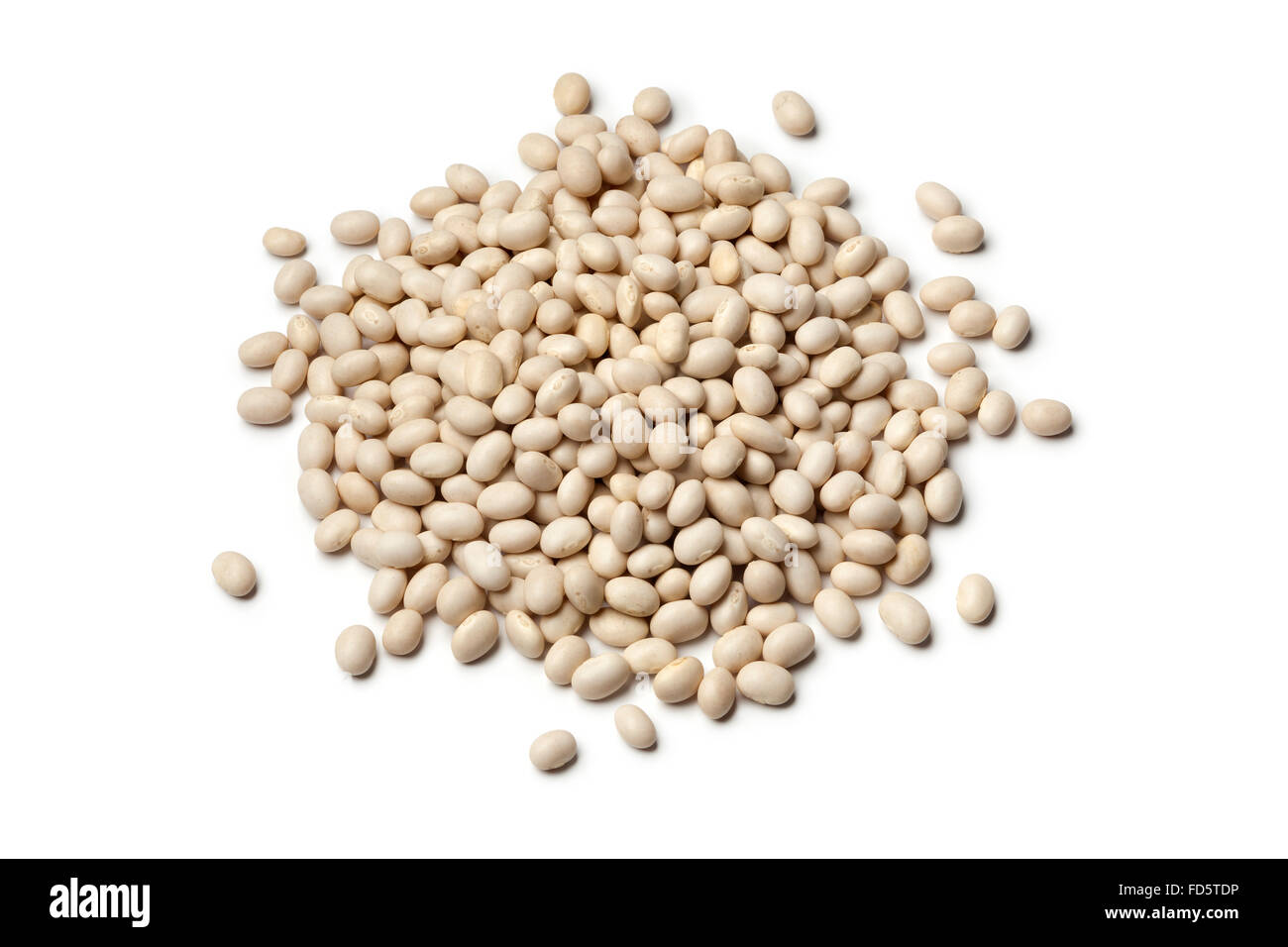 Dried white beans on white background Stock Photo Alamy