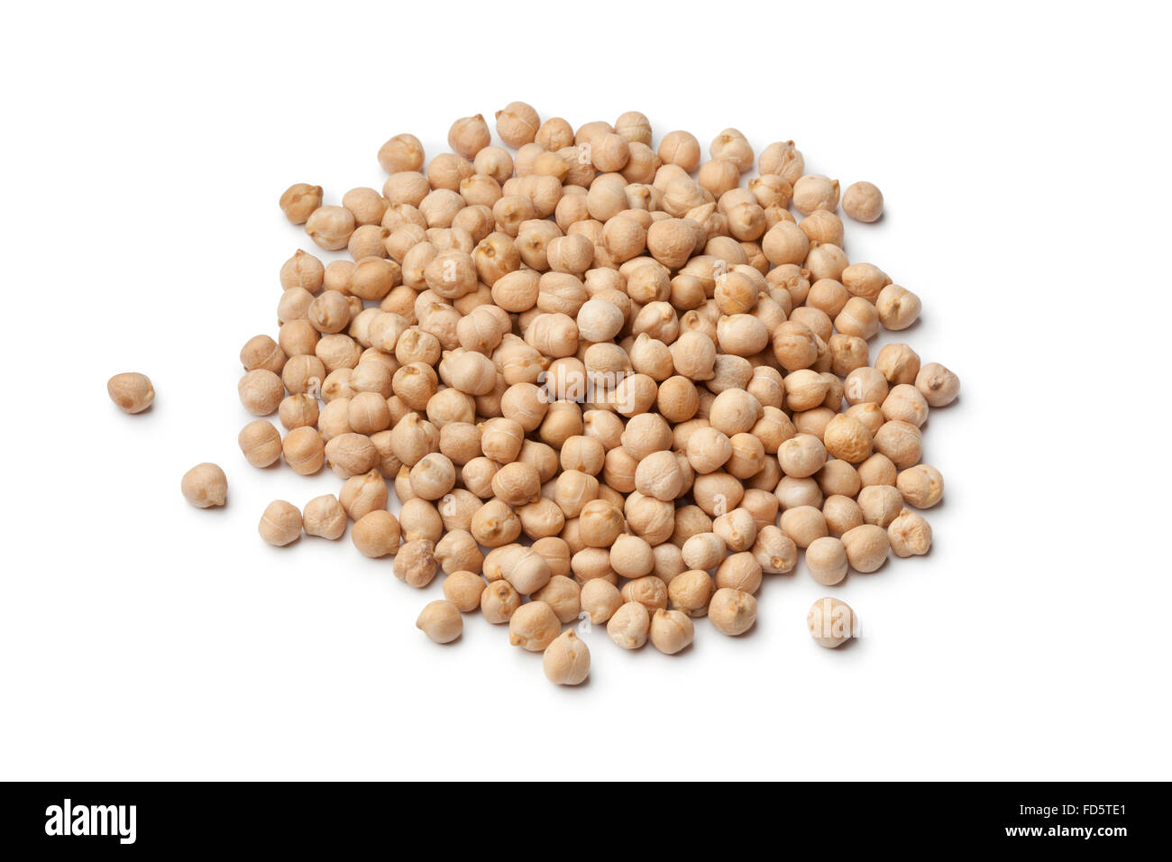 Heap of dried chickpeas on white background Stock Photo