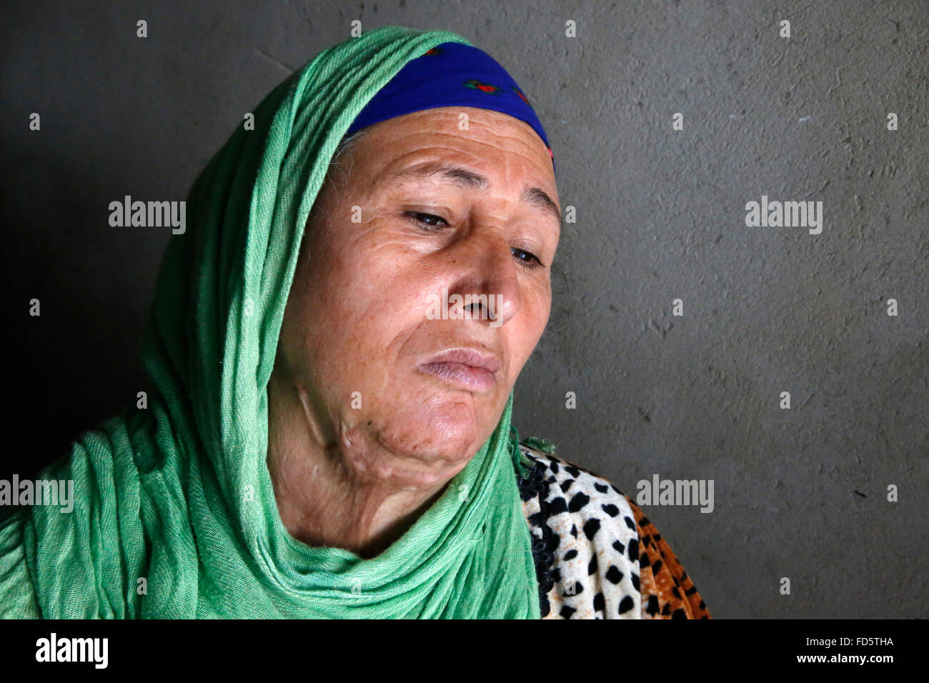 Janette Ben Mohammed Rahimi, mother of illegal migrant Wissem Rahimi, who disappeared during his migration. Janette tried to bur Stock Photo