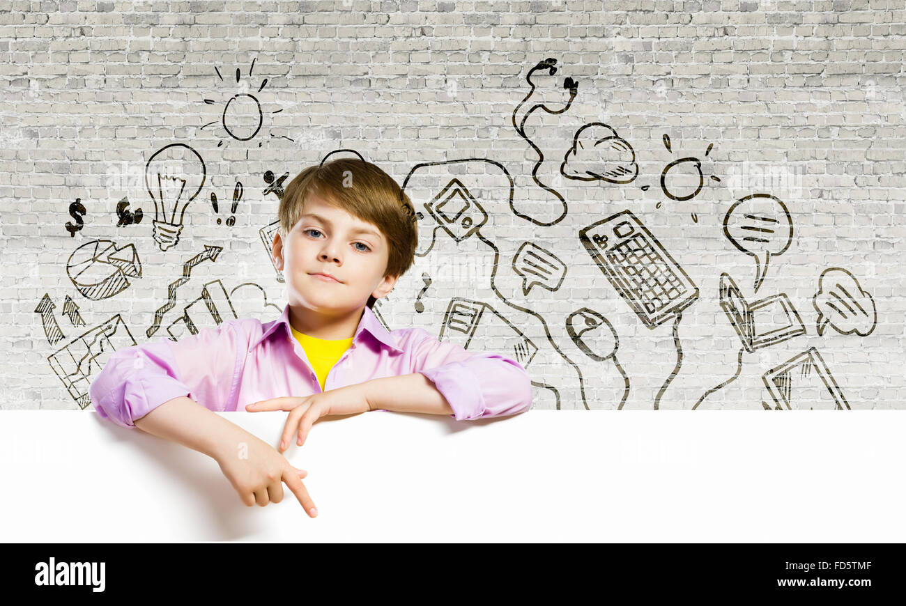 Little boy holding placard blank hi-res stock photography and images ...
