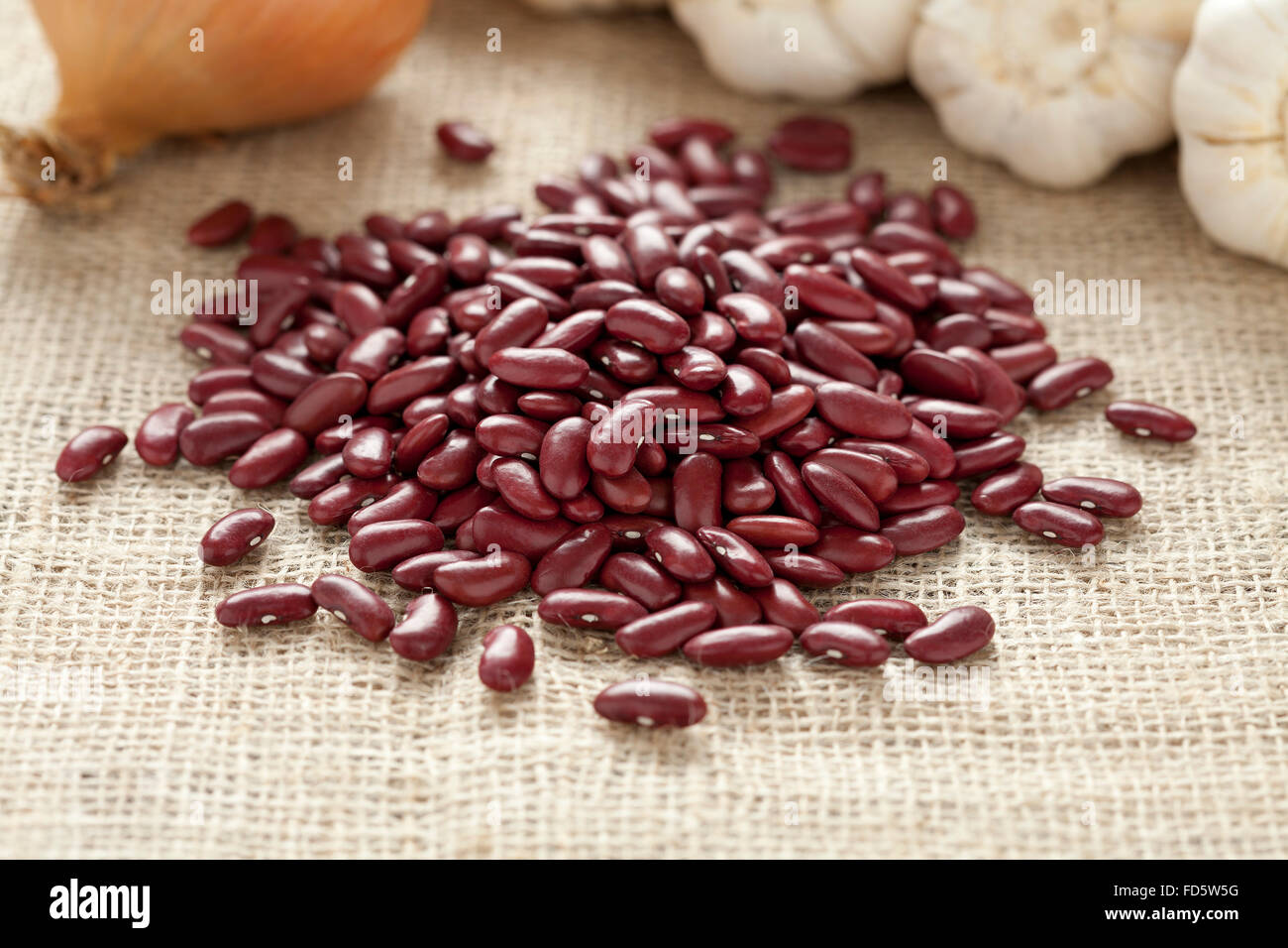 Dried Kidney beans on white background Stock Photo