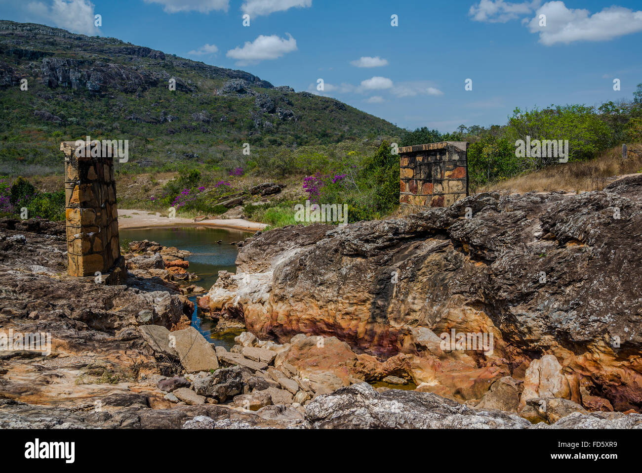 Biribiri State Park, Collapsed old bridge, Diamantina, Minas Gerais, Brazil Stock Photo