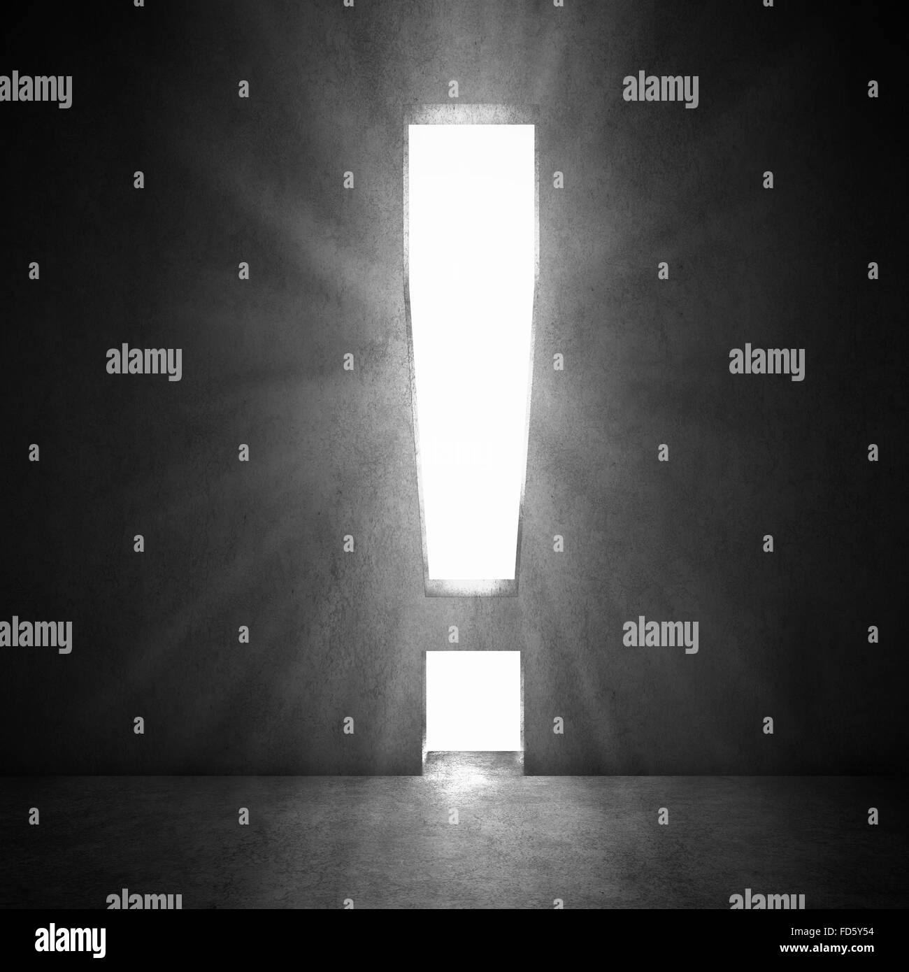 Background Image With Exclamation Mark On Dark Wall Stock Photo Alamy