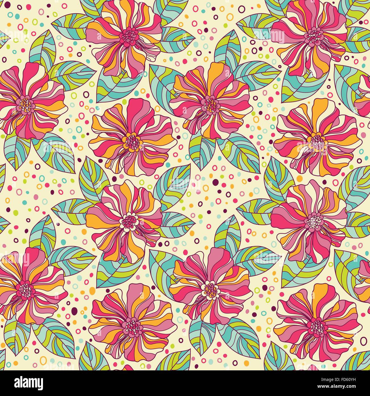 Vintage floral seamless pattern. Vector illustration Stock Vector Image ...