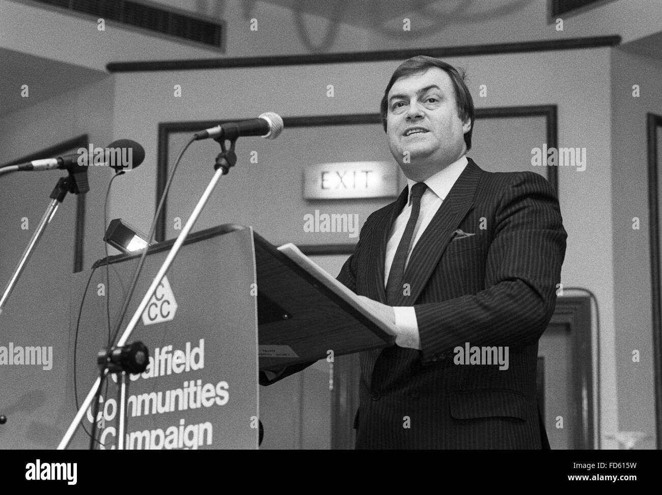 John Prescott speaking to the Coalfield Communities Campaign Conference in Edinburgh, 1988 Stock Photo
