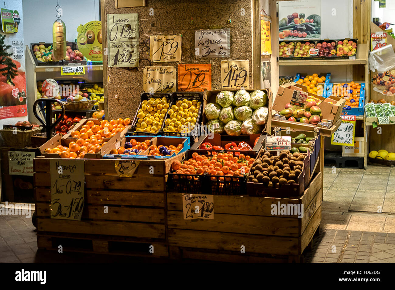 A fruit shop in Madrid city Stock Photo
