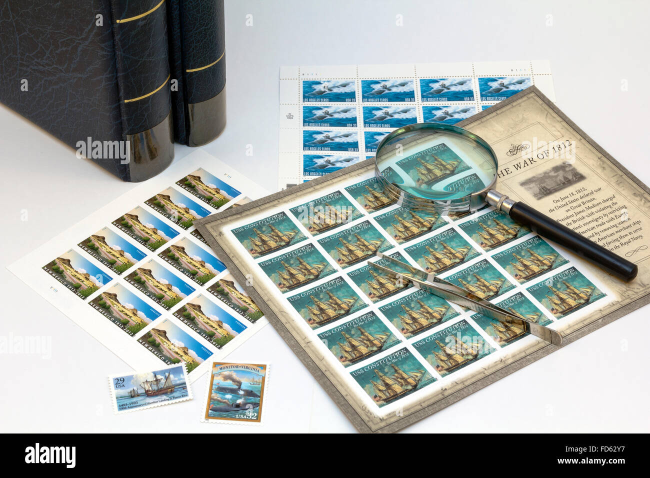 Stamp collecting Stock Photo